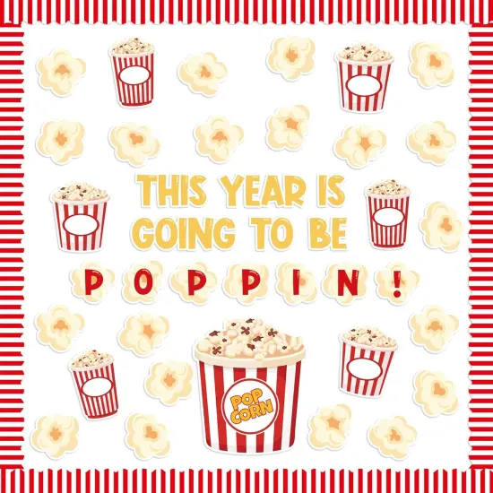 134Pcs Back to School Popcorn Bulletin Board {1}