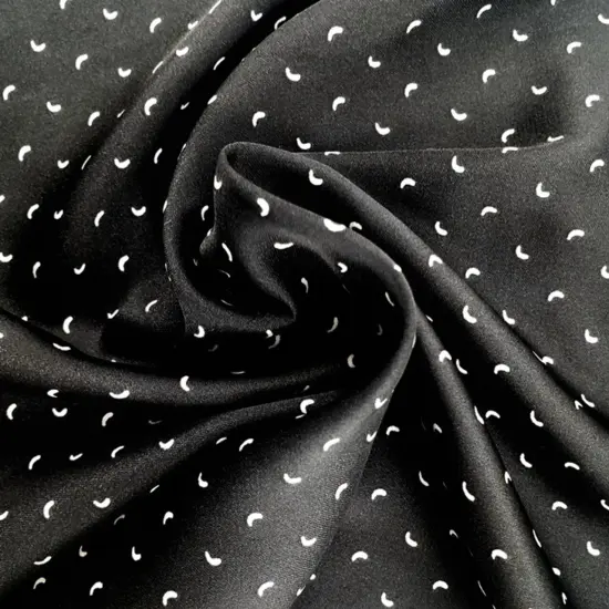 1 Yard Poly Dull Satin Fabric Black/Ivory Combo 57/58 Inch Wide for Elegant Sewing Projects {1}