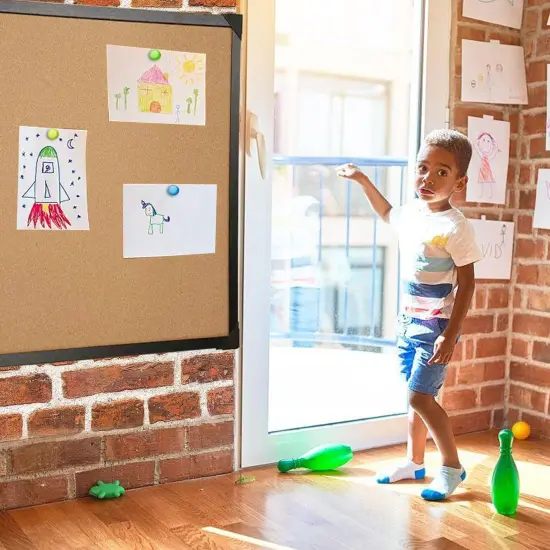 Large Wall-Mounted Pin Board with Frame {4}