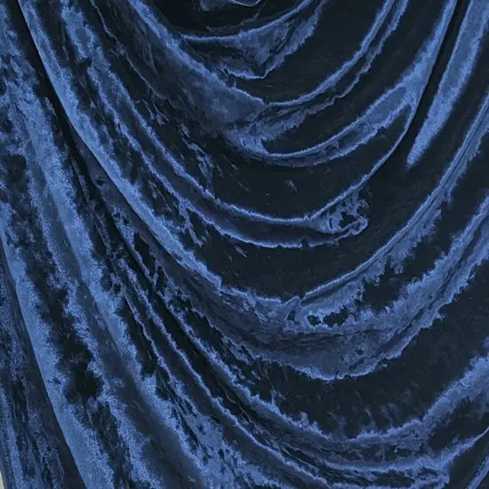 1 Yard Stretch Velvet Crushed Navy Fabric, 58/60" Wide Premium Apparel Material {1}