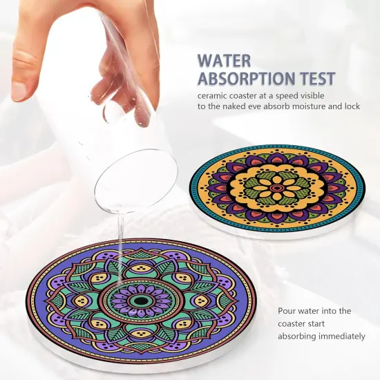 Mandala Style Ceramic Drink Coaster {4}