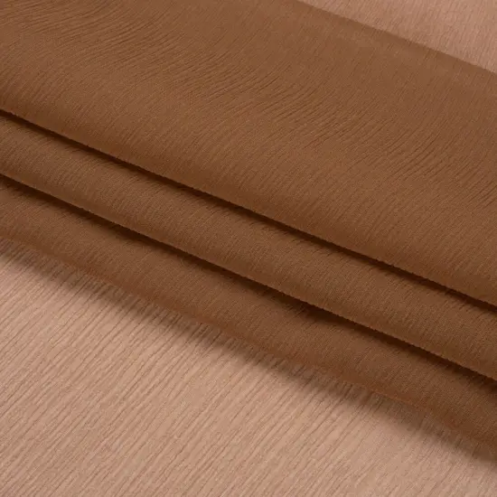 1 Yard Crinkled Silk Chiffon Light Brown Sheer Elegant Draping, 43 Inches Wide {4}