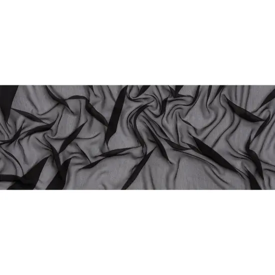 1 Yard Black Bean Elegant Soil Crinkled Silk Chiffon Fabric 52" Wide Perfect for Evening Gowns {3}