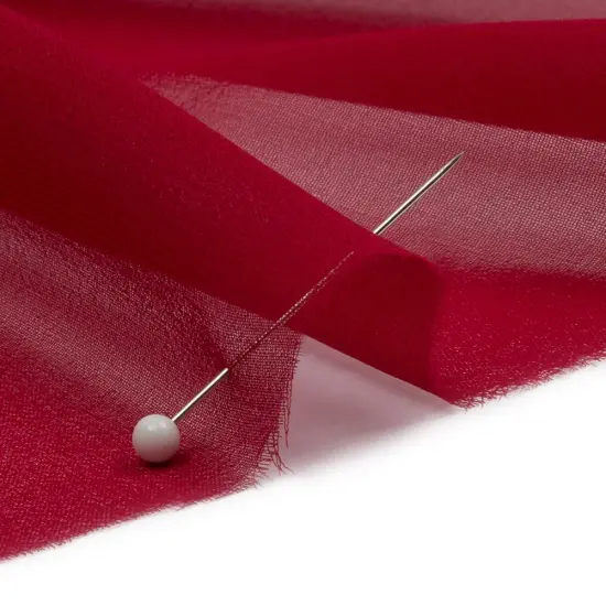 1 Yard Chili Pepper Silk Chiffon Premium Solid Sheer Lightweight Fabric 44 Inch Width {2}