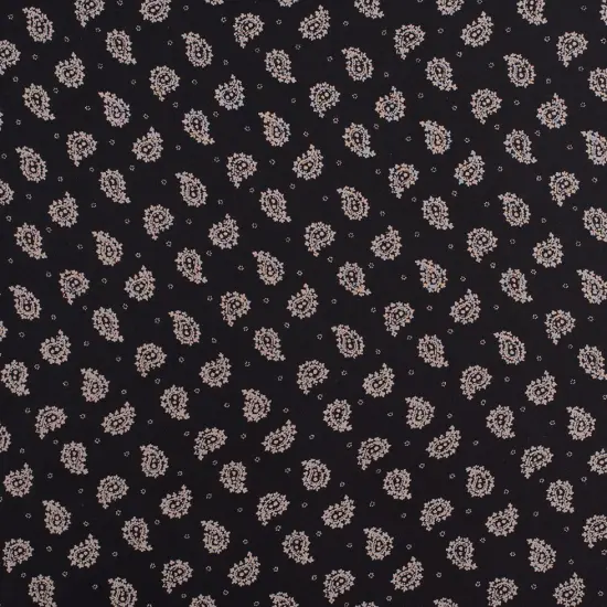 1 Yard Black Taupe Paisley Silk Chiffon Fabric for Skirts Blouses Dresses 44 Inch Width {1}