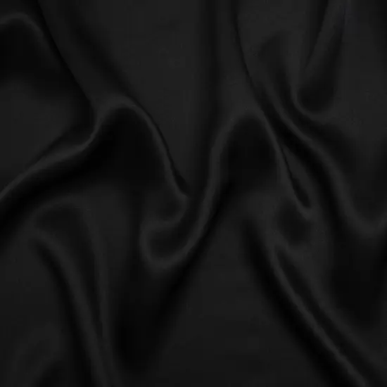 1 Yard Double Face Silk Charmeuse 36MM Black for Dresses, Skirts & Evening Wear 44" Wide {1}