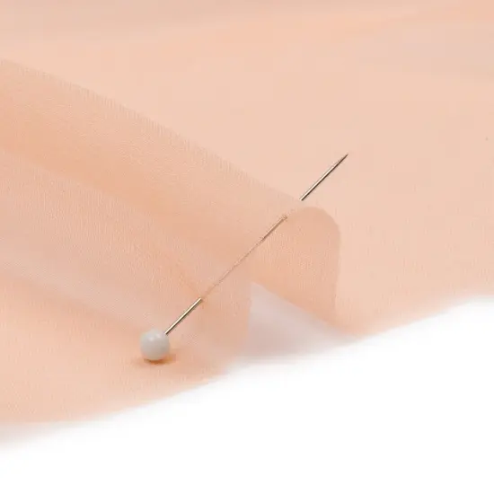 1 Yard Premium Peach Silk Chiffon Lightweight Sheer Fabric Perfect for Overlays, 44 Inches Wide {2}