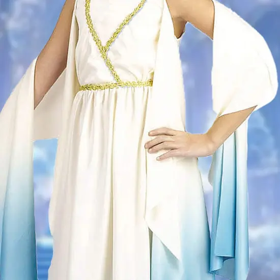 Girls White & Blue Dress Greek Goddess Costume for children {5}