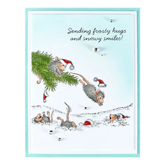 House Mouse Cling Rubber Stamp-Snow Smiles {3}