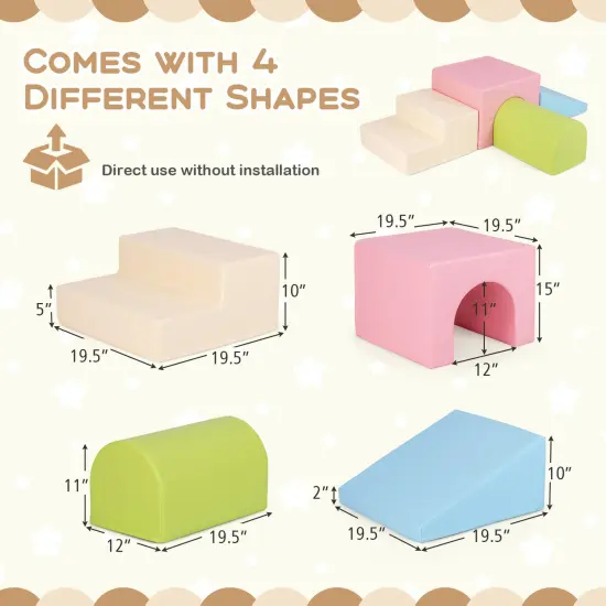 Portable Climb and Crawl Foam Block Play Set Perfect for Child Various Activities Multicolor {5}