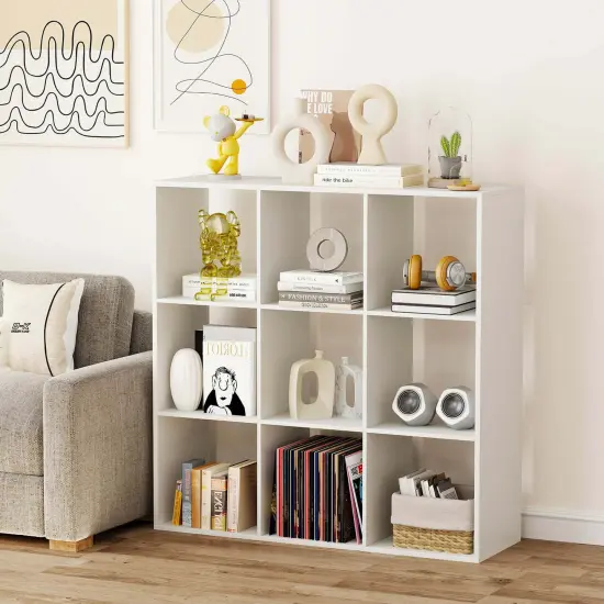 Costway 4/6/8/9-Cube Open Bookshelf with Anti-tip Kits Home Modern Style Storage Shelf for Study {4}