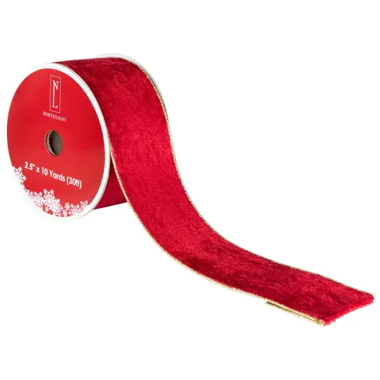 Northlight Club Pack of 12 Red and Gold Wired Christmas Craft Ribbon Spools 2.5" x 120 Yards {7}