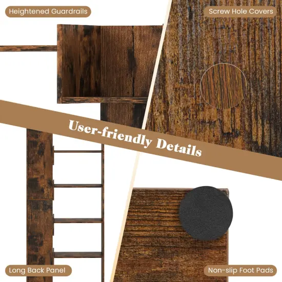 Costway 1/2 PCS 6-tier Bookshelf Tall Display Shelf with 11 Open Shelves 2 Anti-tipping Kits Black/Natural/White {6}