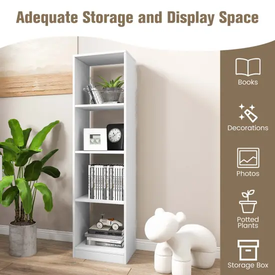 Costway 56'' Tall Bookcase, Freestanding Bookshelf with 4 Open Cubes {6}