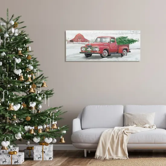 Stupell Industries Christmas Truck on Snowy Farm Canvas Design by Mollie B. {2}