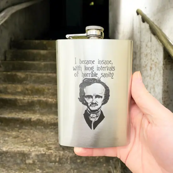 8oz I became insane with long intervals of horrible sanity Flask {6}