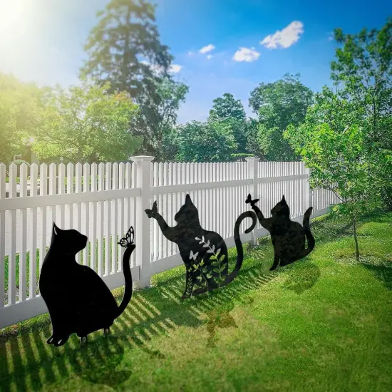 Metal Cat Stake Garden Decor, Yard Decoration Art for Lawn {5}