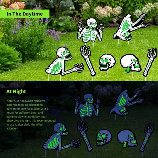 5 Pieces Halloween Yard Signs Outdoor Decorations Fluorescent Halloween {5}