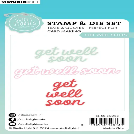Studio Ligth Sweet Stories Cutting Die-Nr. 88, Get Well Soon {3}