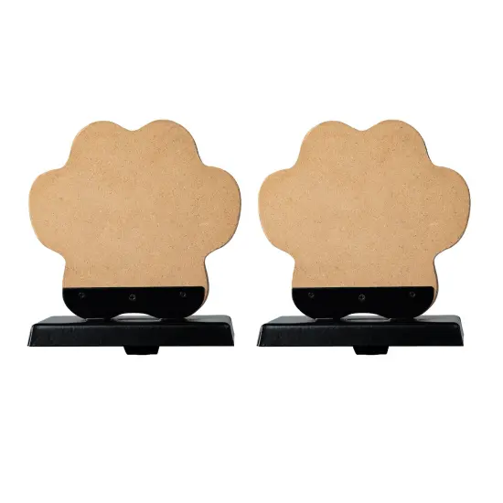 6.30"H Wooden/Metal Paw Stocking Holder Set of 2-"Paw" {6}