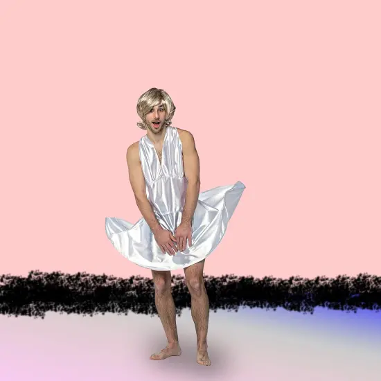 Miss Manroe Funny White Dress Costume for Men Halloween Party Outfit {2}