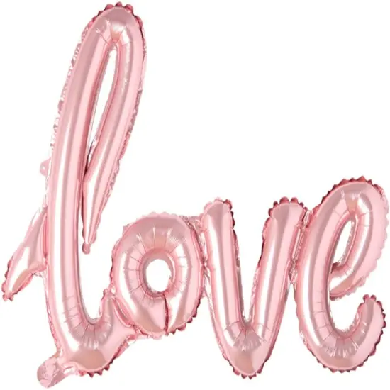 Giant multicolor Love Letter Foil Balloons Champagne Love Balloon, Wedding Party Decoration Valentines Day Gift Marriage Decor (Pink) {1}