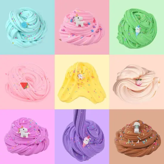 16 Pack Mini Butter Slime Kit,with Pink Watermelon, Lemon Slices and Mermaid Slime Etc 16 Color Slime and Slime Charms, DIY Scented Slime Party Favor, Stress Relief Toy for Boys and Girls {2}