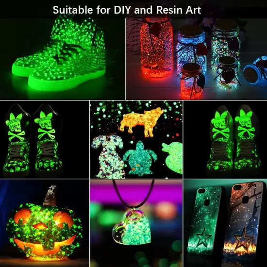 3 Box Glow in The Dark Crushed Glass Craft Glitter {4}
