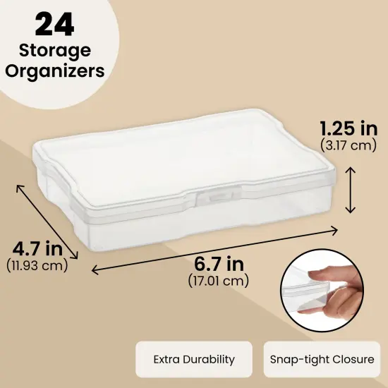 24 Photo Storage Boxes for 4x6 Pictures, Photo Organizer Storage Containers with 40 Blank Labels (Clear, 64 Total Pieces) {3}