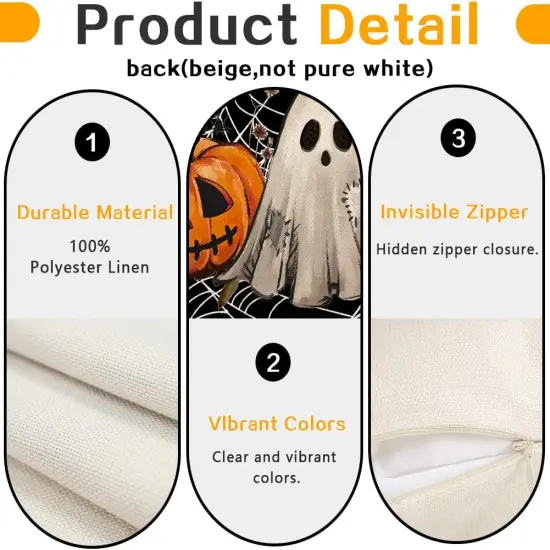 Jack O Lantern Orange Pumpkin Bat Black Outdoor Lumbar Cushion Cases Decoration {3}