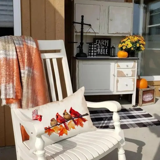 Maple Leaves Decorative Autumn Thanksgiving Harvest Lumbar Cushion Case Decor {3}