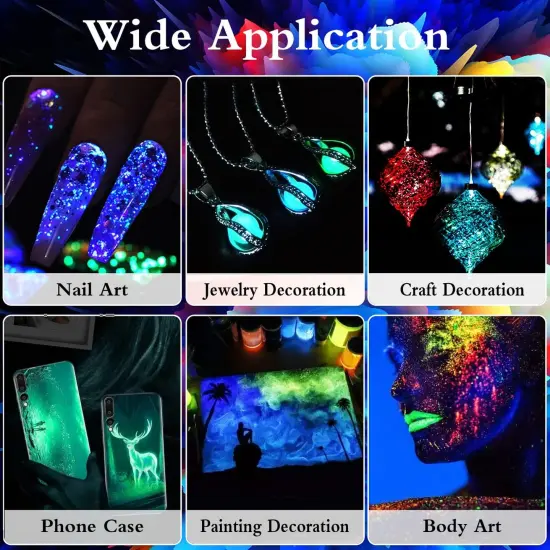 3 Box Glow in The Dark Crushed Glass Craft Glitter {3}