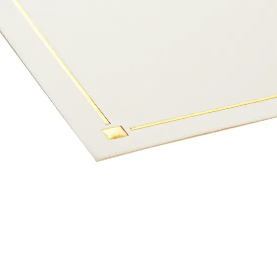 Gold Foil Letter I Personalized Blank Note Cards with Envelopes 4x6, Initial I Monogrammed Stationery Set (Ivory, 24 Pack) White {5}