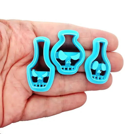 Skull Poison Bottle Clay Cutters for Halloween, 3 pc, Adorabilities {2}
