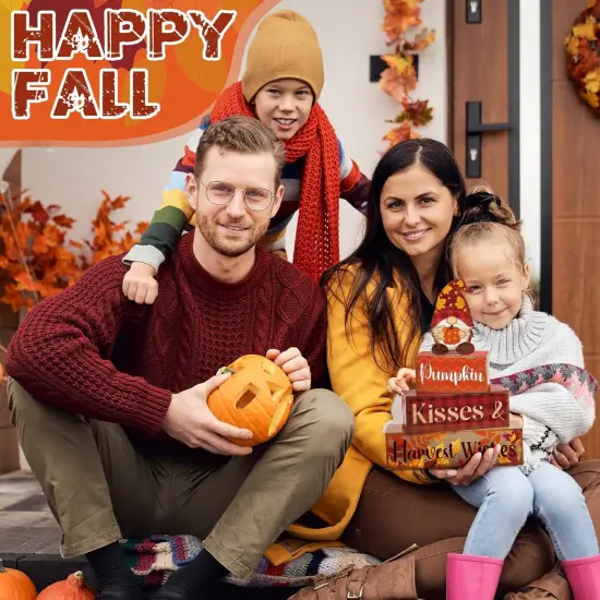 Fall Decor for Home Gnomes Wooden Signs(Orange and Brown) {3}