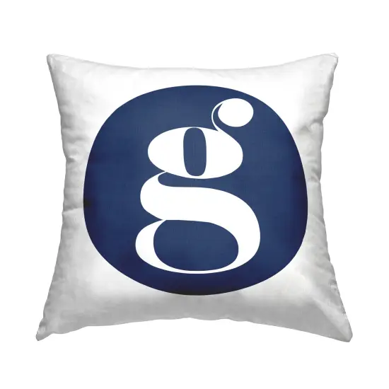 Stupell Industries Blue G Name Initial Indoor Pillow, 18 x 7 x 18 {1}