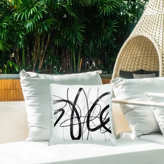 Stupell Industries White & Black Abstract Lines Outdoor Pillow, 18 x 7 x 18 {2}