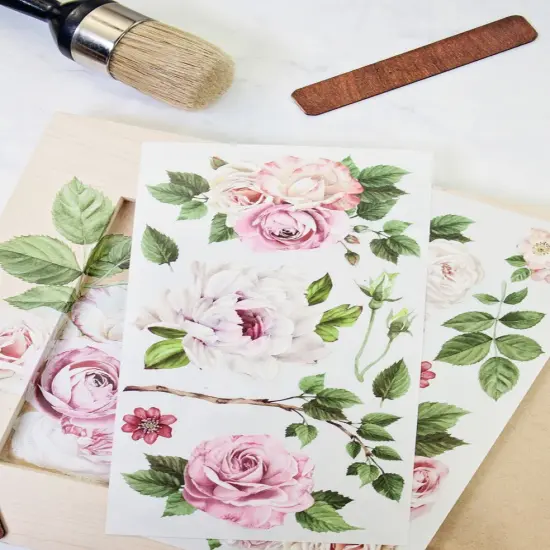 Small Transfers - Delicate Roses - 3 sheets, 6"x12" {5}