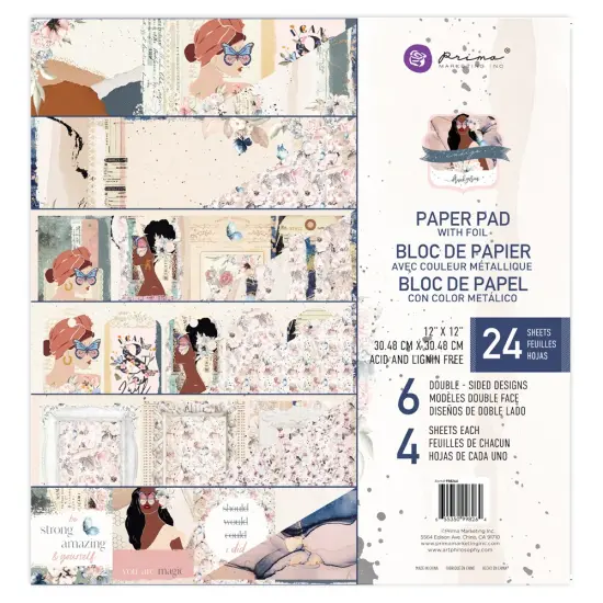 Indigo Collection 12X12 Paper Pad - 24 sheets w foil {1}