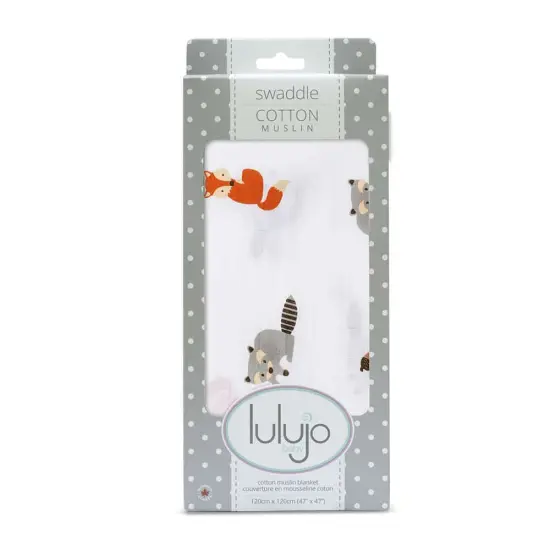 Forest Friends Cotton Muslin Baby Swaddle by Lulujo {2}