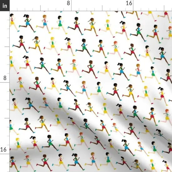 Various Fabrics by the Yard or Fat Quarter Running World Games Sports Colors Runners Color Marathon Run Custom Printed Fabric by Spoonflower {2}
