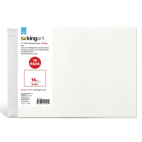 KINGART&reg; Canvas Panels 9" x 12", 14-Pack {1}