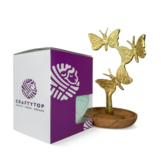 Craftytop&trade; Bulky Velvet Yarn #5 for Knitting & Crochet (Butterfly Mint) {4}