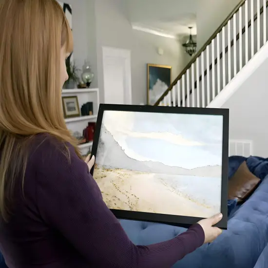 Square Simple Black Picture Frame - UV Acrylic, Foam Board Backing, Hanging Hardware {3}