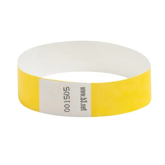 Sequentially Numbered Security Wristbands, 3/4", Yellow Pack of 100 {1}