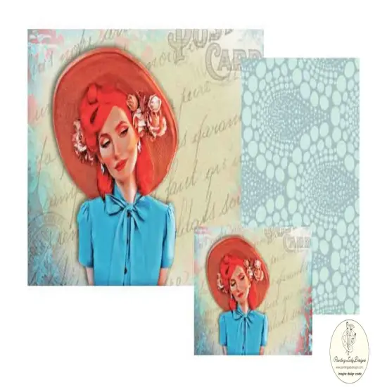Red Hat Lady - Art Packfor Decoupage and Mixed Media {1}