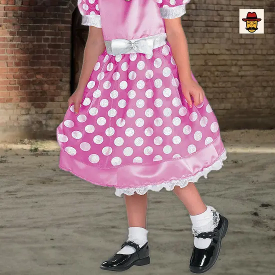 Girls Minnie Mouse Costume, Pink Polka Dot Dress Mouse Ears Headband Toddler {3}