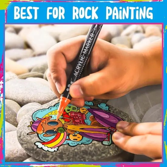 30 Colors Dual Tip Acrylic Paint Markers {3}