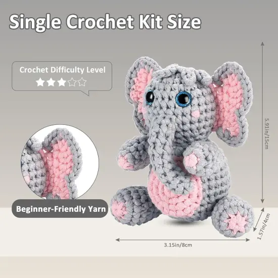 Elephant Crochet Kit for Beginners {3}