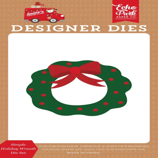 Santa's Christmas Delivery Small Die Set-Simple Holiday Wreath {1}